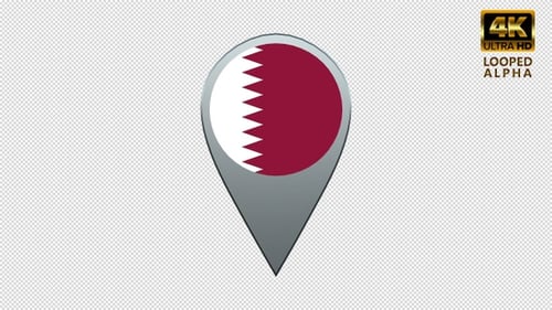 Qatar Flag Location Pin