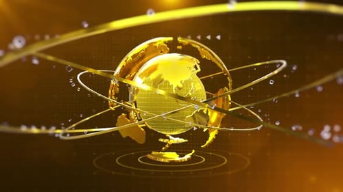 Hintergrundschleife der Golden World Broadcast News