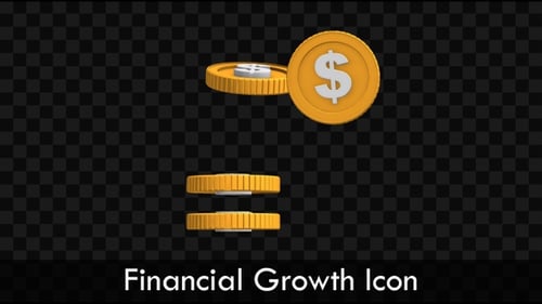 Animated Stacking Gold Dollar Coins Finance Loop