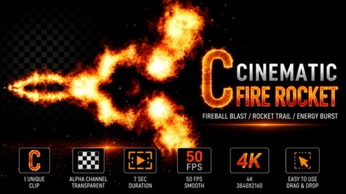 Fire Projectile Overlay 4K