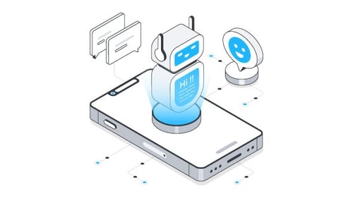 Chatbot Isometric Animation Alpha Channel