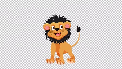 Cute Lion 2D | Alpha channel