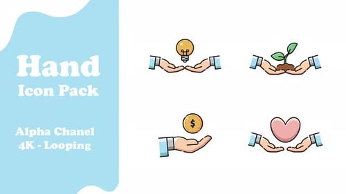 Hand Hold Icon Pack Icon 4 K Loop Transparant