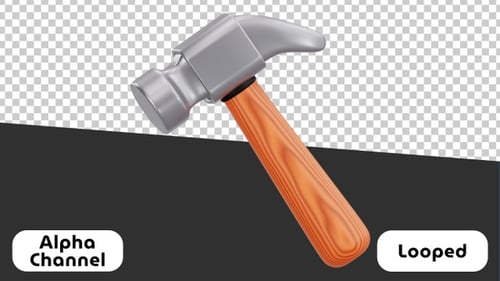 3D Swinging Hammer Tool Animation | Alpha Channel