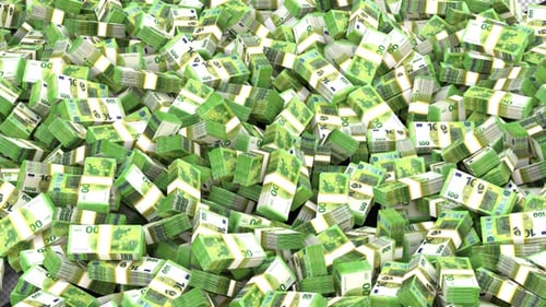 3D Euro Money Banknote Bills | Alpha Channel