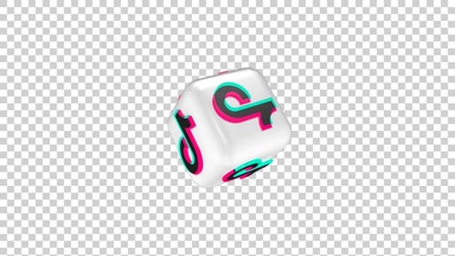 Tik Tok Icon On 3D Box