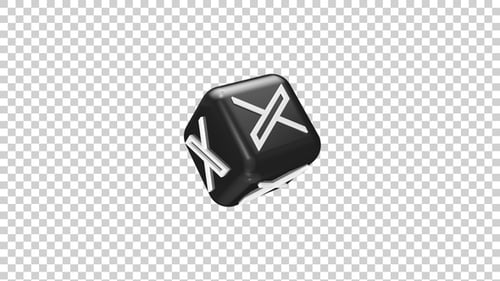Abstract 3D Rotating Cube with X Symbol Animation