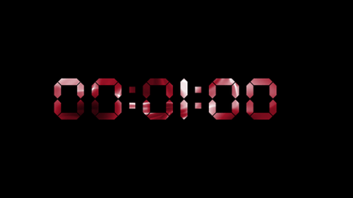 Red Segmented Digital Countdown Timer with Animated Numbers