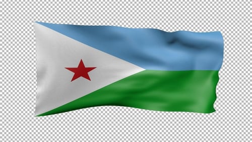 Realistic Djibouti Flag Waving Animation