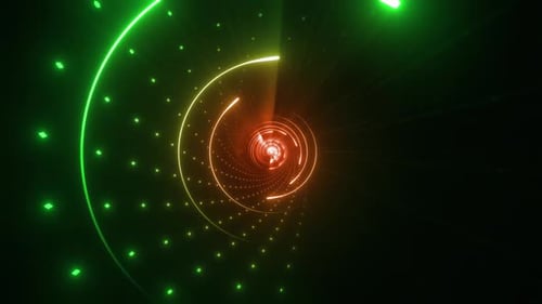 Abstract Neon Light Tunnel Digital Background Loop