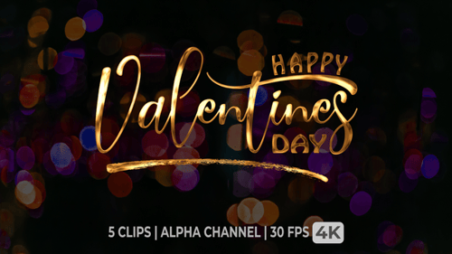 Animación de texto feliz día de San Valentín