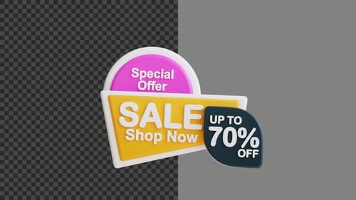 3d Sale Shop Now 70 Percent Animation