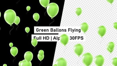 Birthday Balloon Flying Helium Green Balloons Alpha