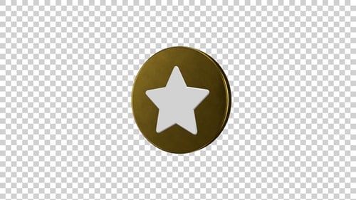 Animated 3D Gold Star Icon Rotation