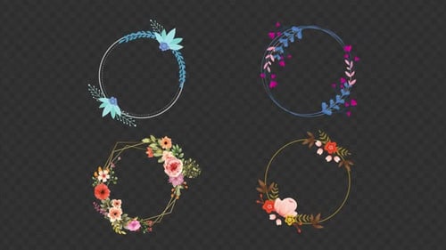 4 Floral Circle Frame Alpha