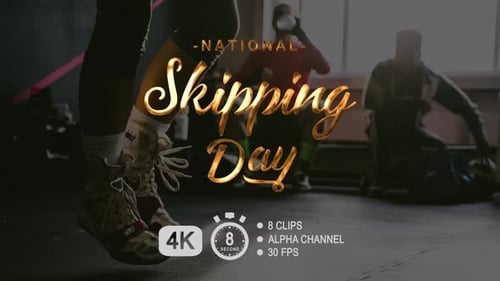 National Skipping Day Text Animation