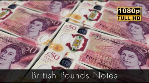 British Pounds Notes / British Pounds Notes Loop Animation