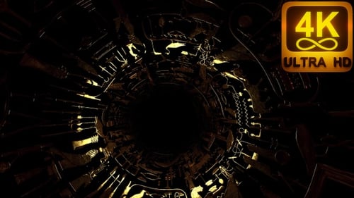 3D-VJ Loop abstrakter Hintergrund Mandala-Tunnel 4k Hieroglyphen, Wandgemälde aus dem alten Ägypten, Goldene Ära