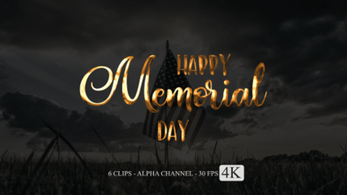 Happy Memorial Day Animation Text