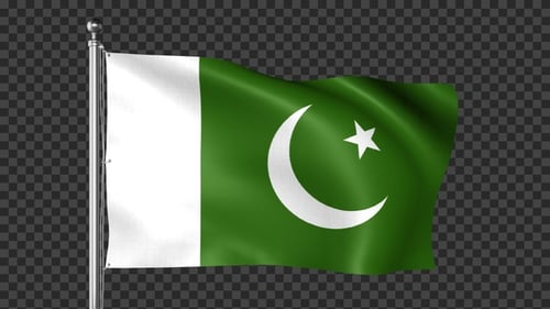 Realistic Pakistan Flag Waving Seamless Loop