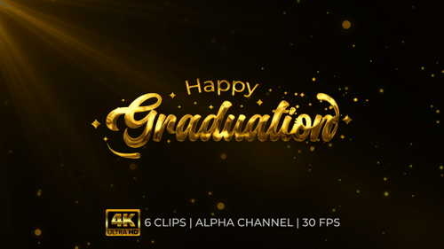 Elegant Metallic Graduation Text Reveal with Sparkles