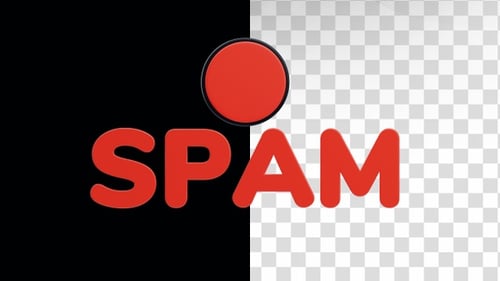 3D SPAM Text Alert with Pulsing Exclamation Mark Icon