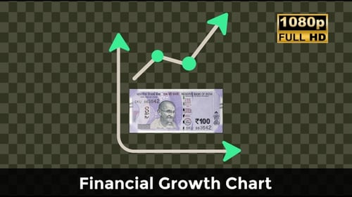 Animated Line Graph with Indian Rupee for Financial Growth