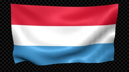 Luxembourg National Flag Waving Animation