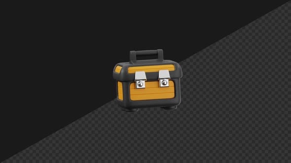 Animated 3D Toolbox Icon with Repair Tools, Elements Motion Graphics ft ...