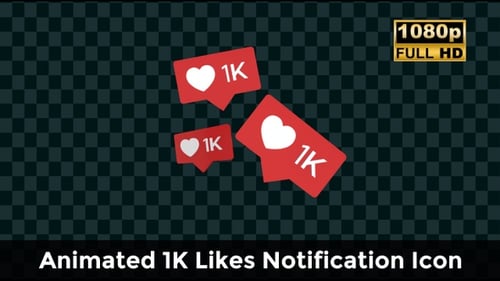 Animated 1K Likes Notification Icon | Social Media Milestone