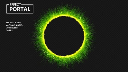 Magisches Portal - Glühender grüner Ring