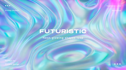 Iridescent Liquid Gradient Flowing Shapes Looped Backdrop