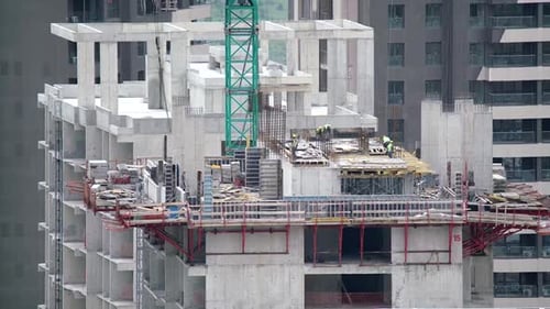 Zeitraffer für 8K-Gebäude auf der Baustelle