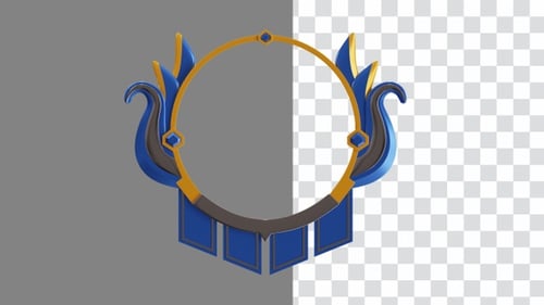 3D Animation of Stunning Blue And Yellow Level Frame Perspective | Alpha Channel