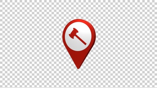 High Court Map Pin Location Icon Red