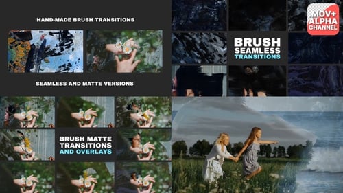 Dynamic Brush Stroke Video Transitions Pack