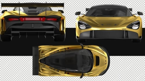 Pack Of 3 Speeding Gold Cars On Alpha Loop