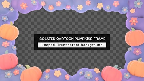 Cute Halloween Pumpkin Flower Frame Overlay