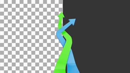 3D Profit Arrow Up | Alpha Channel