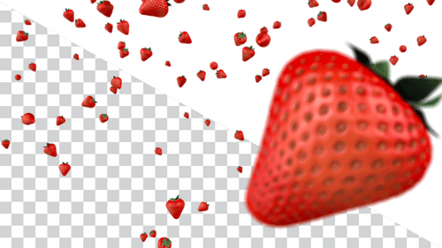 Faszinierende 4K-Strawberry Delight-Animation mit Alpha-Transparenz