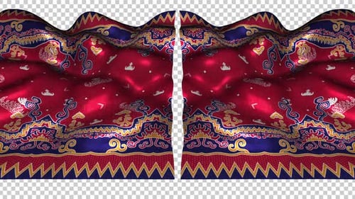 Elegant Red Oriental Curtain Reveal Transition