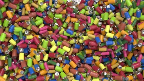 Colorful Cans Tumbling Seamlessly in an Abstract Loop Background