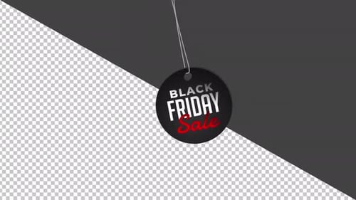 Swinging Black Friday Sale Tag Promotional Animation