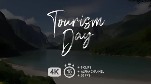 Animação de texto do Dia do Turismo