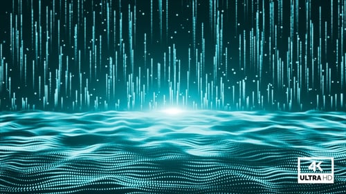 Abstract Digital Wave and Particle Stream Background