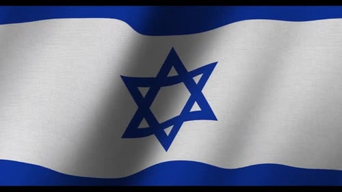 Realistic Waving Flag of Israel Animation Loop