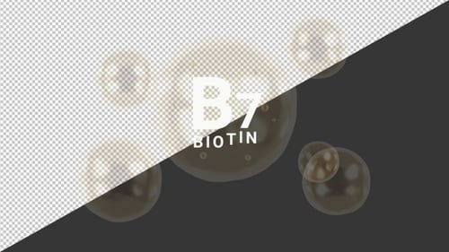 3D Vitamin B7 Biotin Pill Capsule | Alpha Channel
