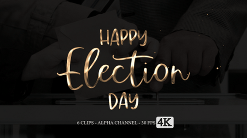 Fluid Metallic Happy Election Day Text Reveal