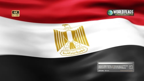 Realistic Waving Flag of Egypt Loop Animation