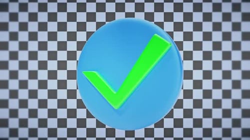 Animated Check Mark Emoji Alpha Channel